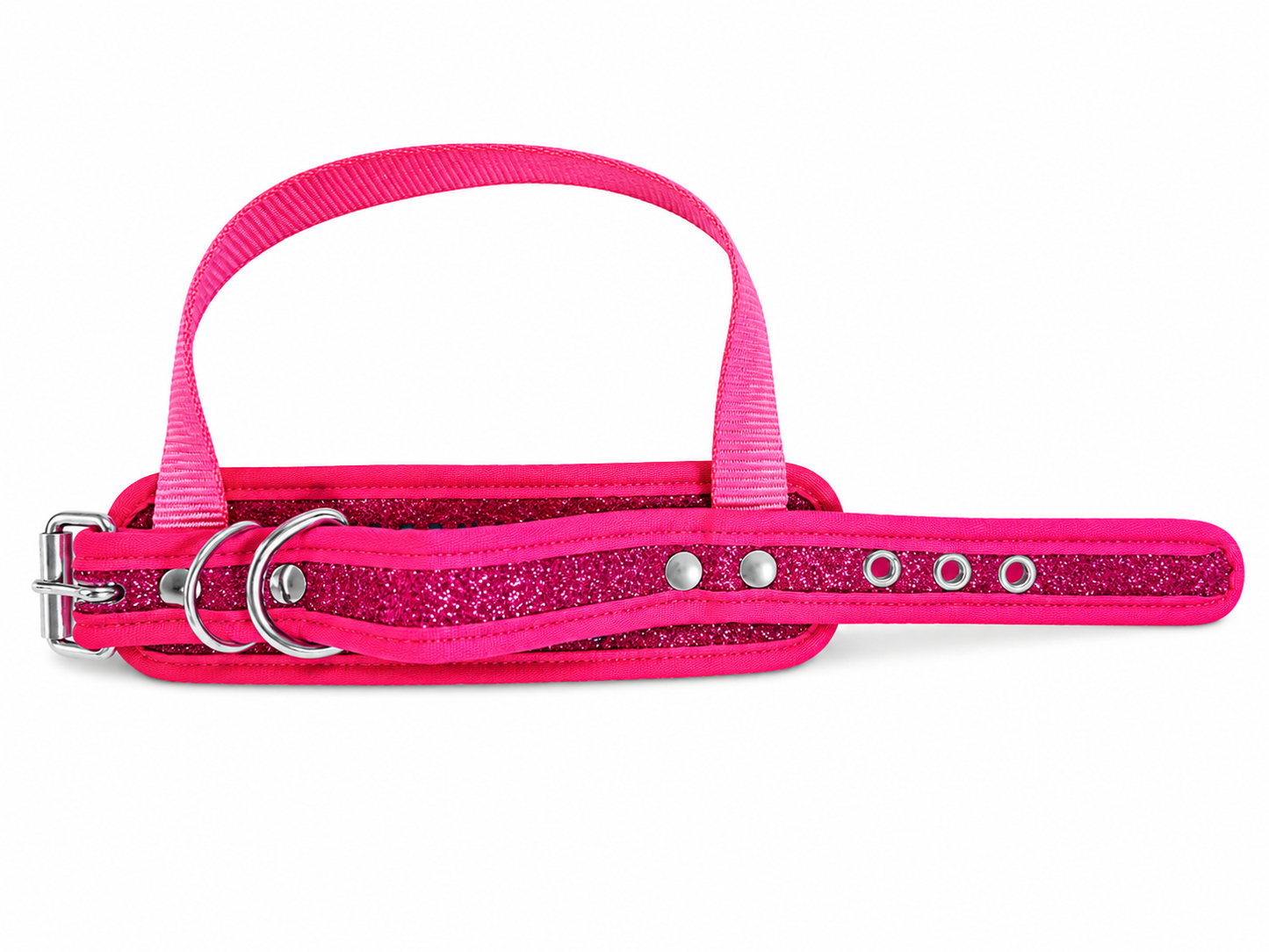 Grilletes para Polea Rosa con Brillos para Mujer