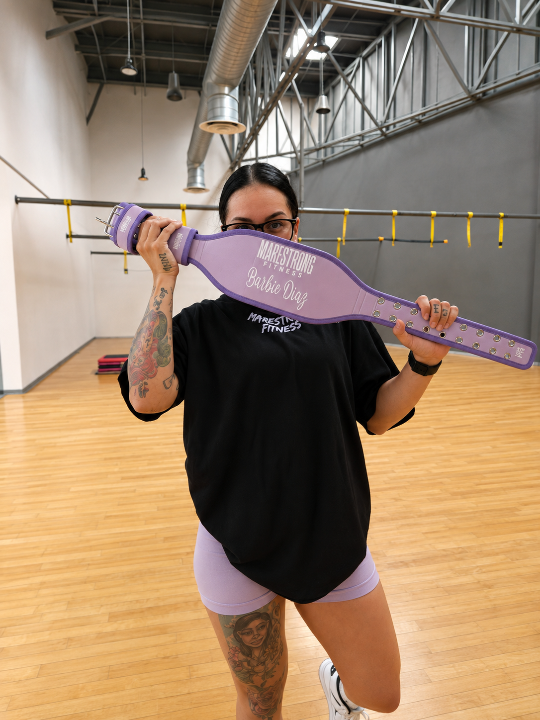 🖤 Cinturón Pesista Negro de Brillos | Marestrong Fitness | Personalizable
