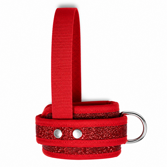 Grilletes para polea rojos con brillos Marestrong.