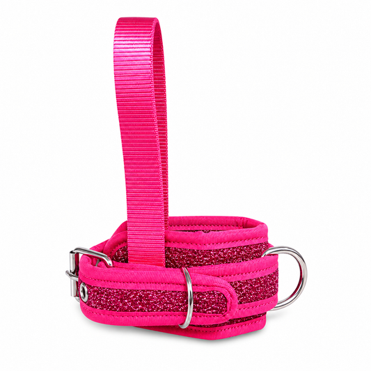 Grilletes para Polea Rosa con Brillos para Mujer