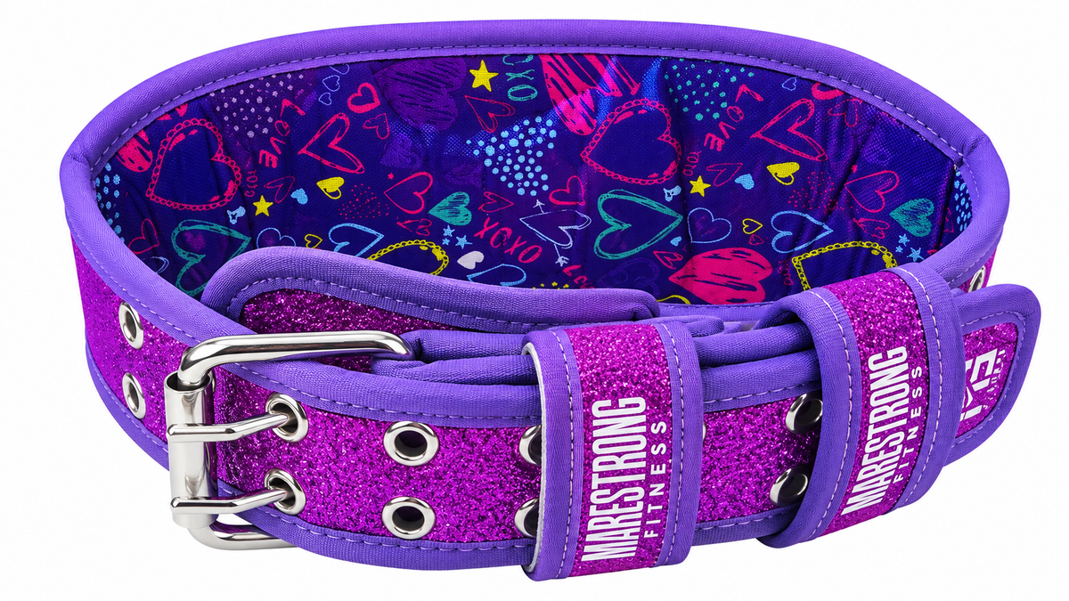 💜 Cinturón Pesista Uva Brillos| Marestrong Fitness