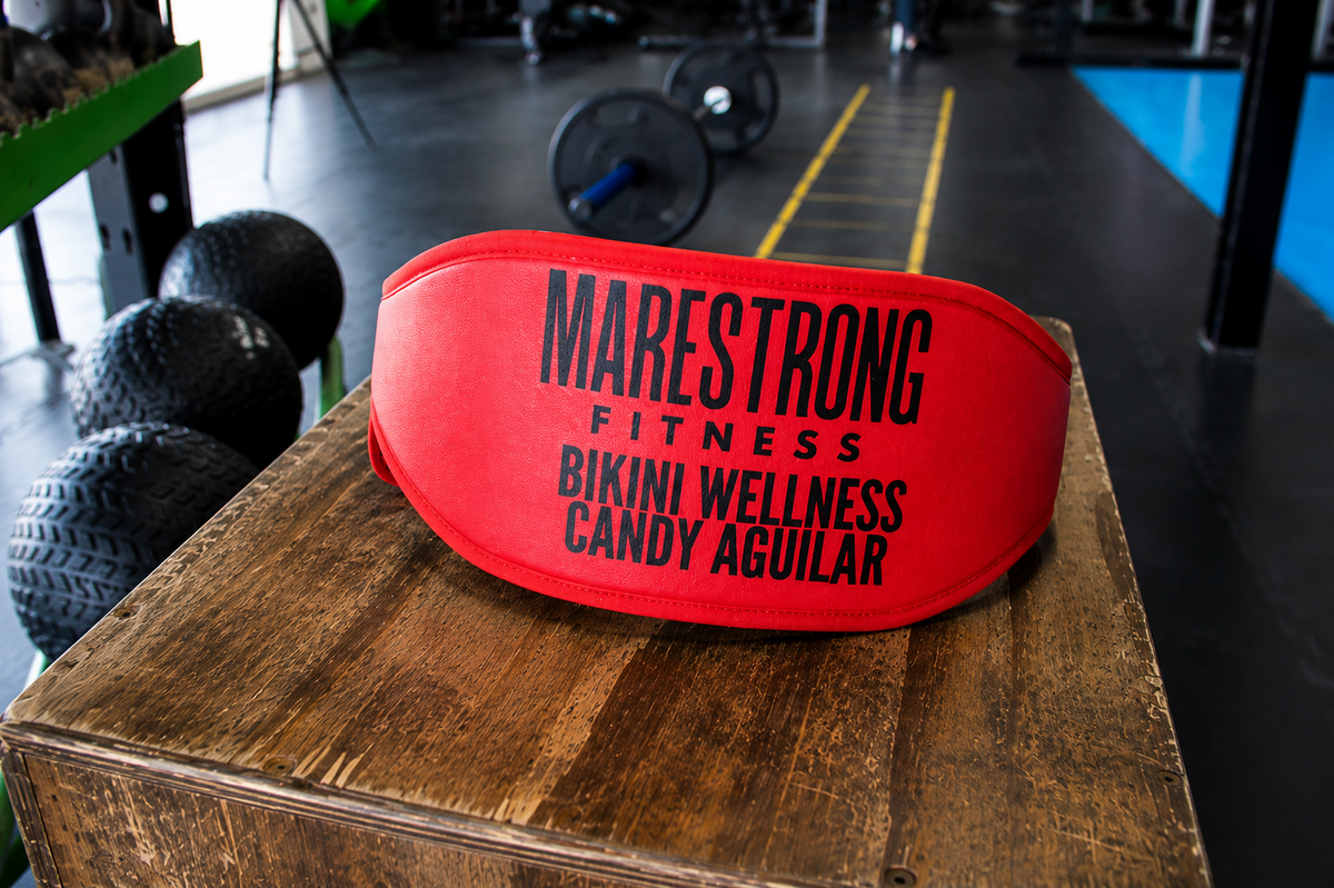 Cinturón Pesista Rojo para Mujer Personalizable
