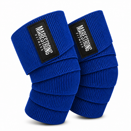 Vendas para Rodillas Azules Marestrong Fitness | Soporte para Sentadillas